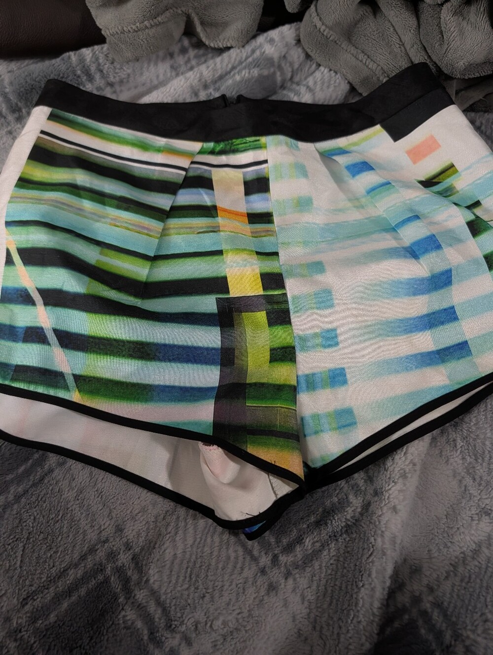 Clover Canyon Multicolor Striped Women’s Shorts with Black Trim Size S